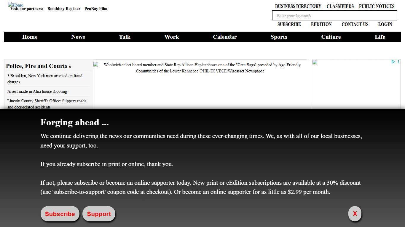 Wiscasset Newspaper Serving the Lincoln County seat and its neighboring communities